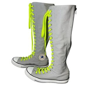 Converse Knee High Women’s 7.5 Men's 5.5 Grey Neon